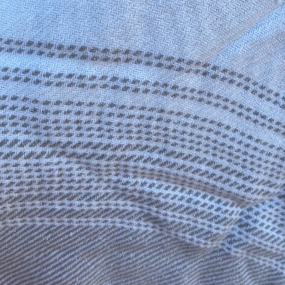 New Accessory Street Ivory Glittery Knit Turtleneck Pullover Fringed Poncho OS - Picture 3 of 8